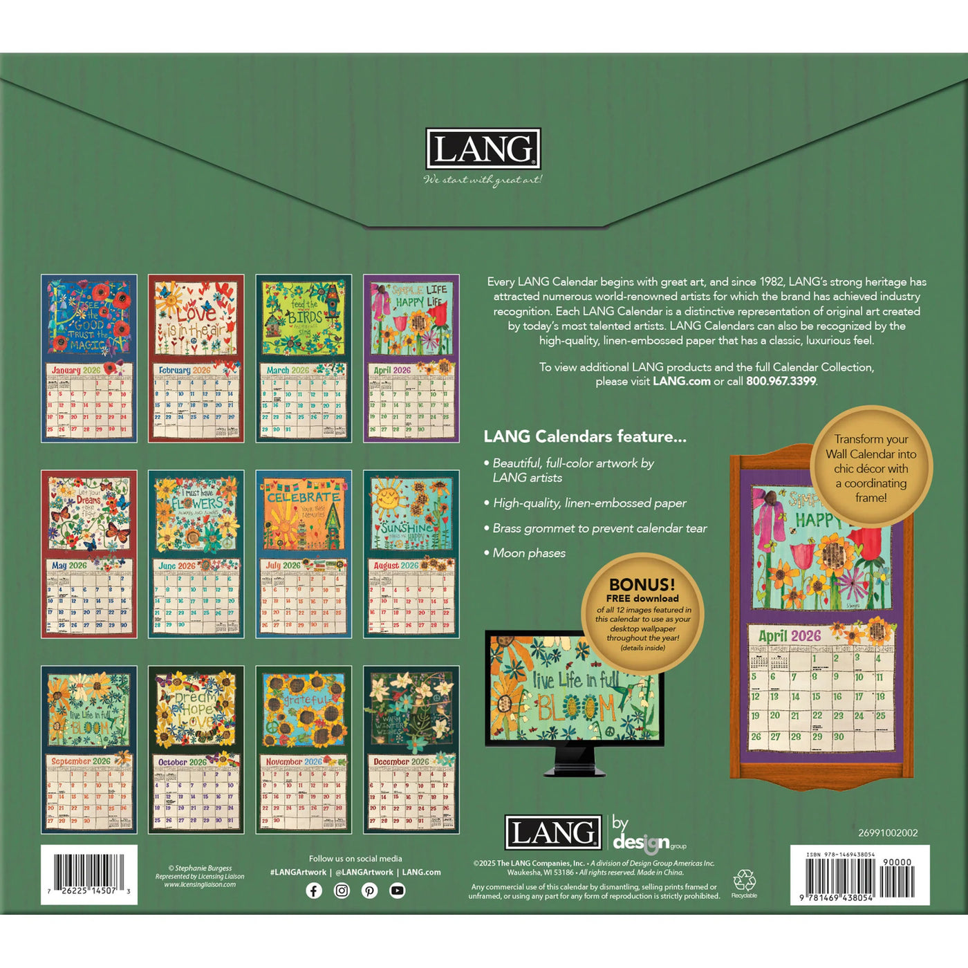 LANG 2026 CALENDAR | PAINTED PEACE