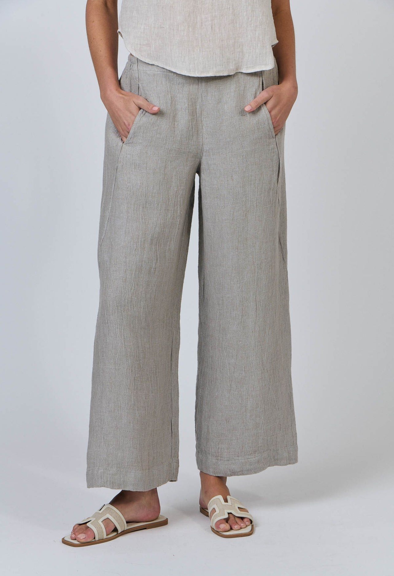 NATURALS by O&J | WOMEN’S FASHION | CEMENT LINEN PANTS