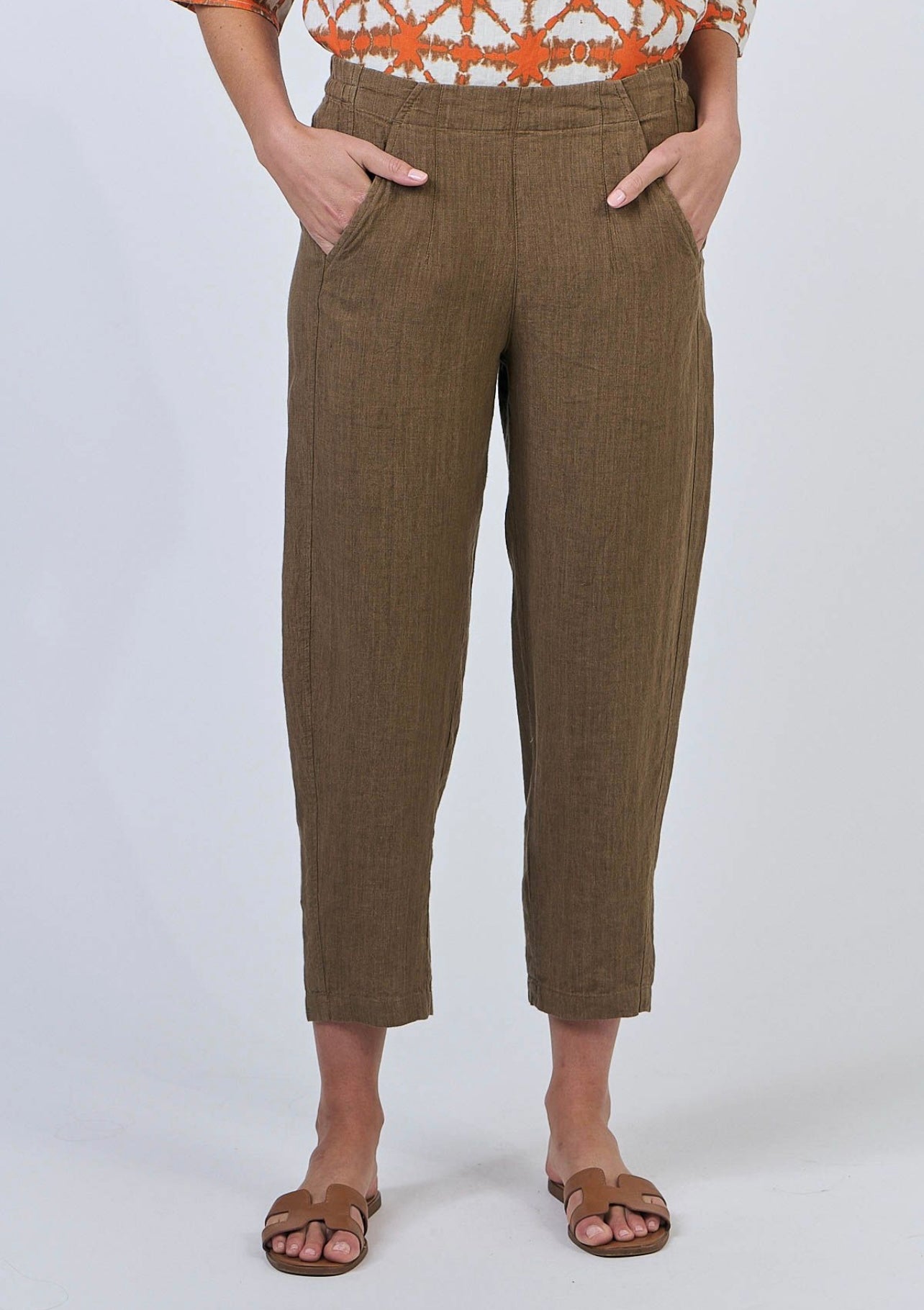 NATURALS by O&J | WOMEN’S FASHION | TOBACCO LINEN PANTS