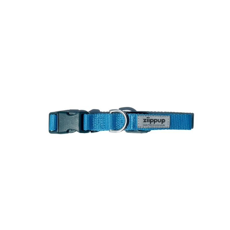 Ziippup small blue dog collar made from recycled plastic bottles, eco-friendly design, available at Gifts on the Mall Leura.