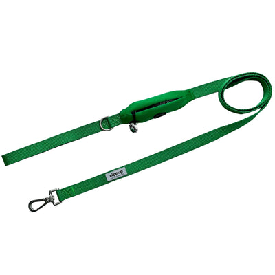 Ziippup green dog lead made from recycled plastic bottles, eco-friendly and durable.
