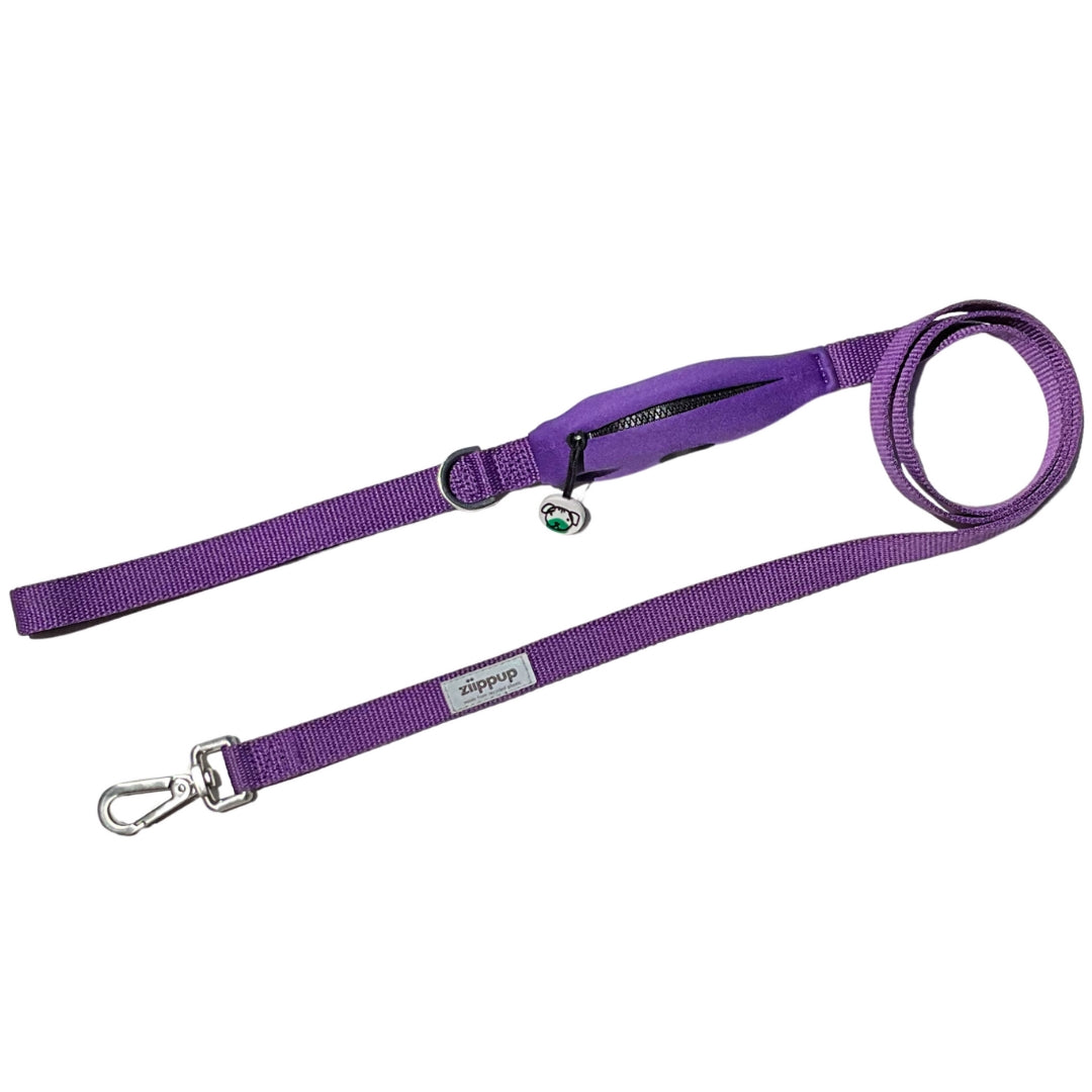 Ziippup purple dog lead made from recycled plastic bottles, eco-friendly and durable.